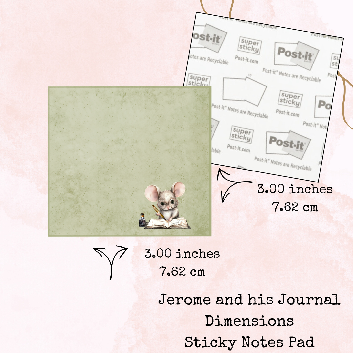Jerome's Journal - Sticky Notes Pad - Stationery - Watercolour