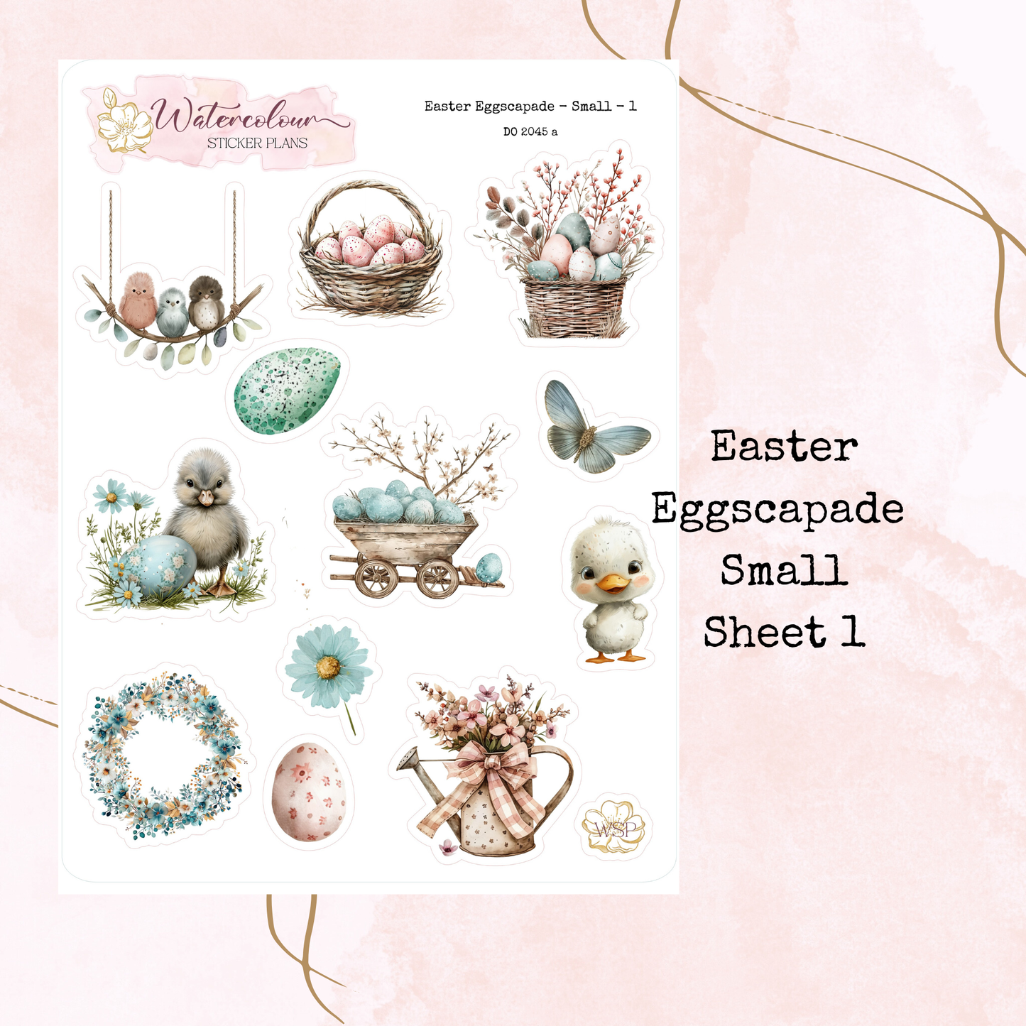 Easter Eggscapade - Small Size - Planner and Journal Stickers - Stationery - Watercolour