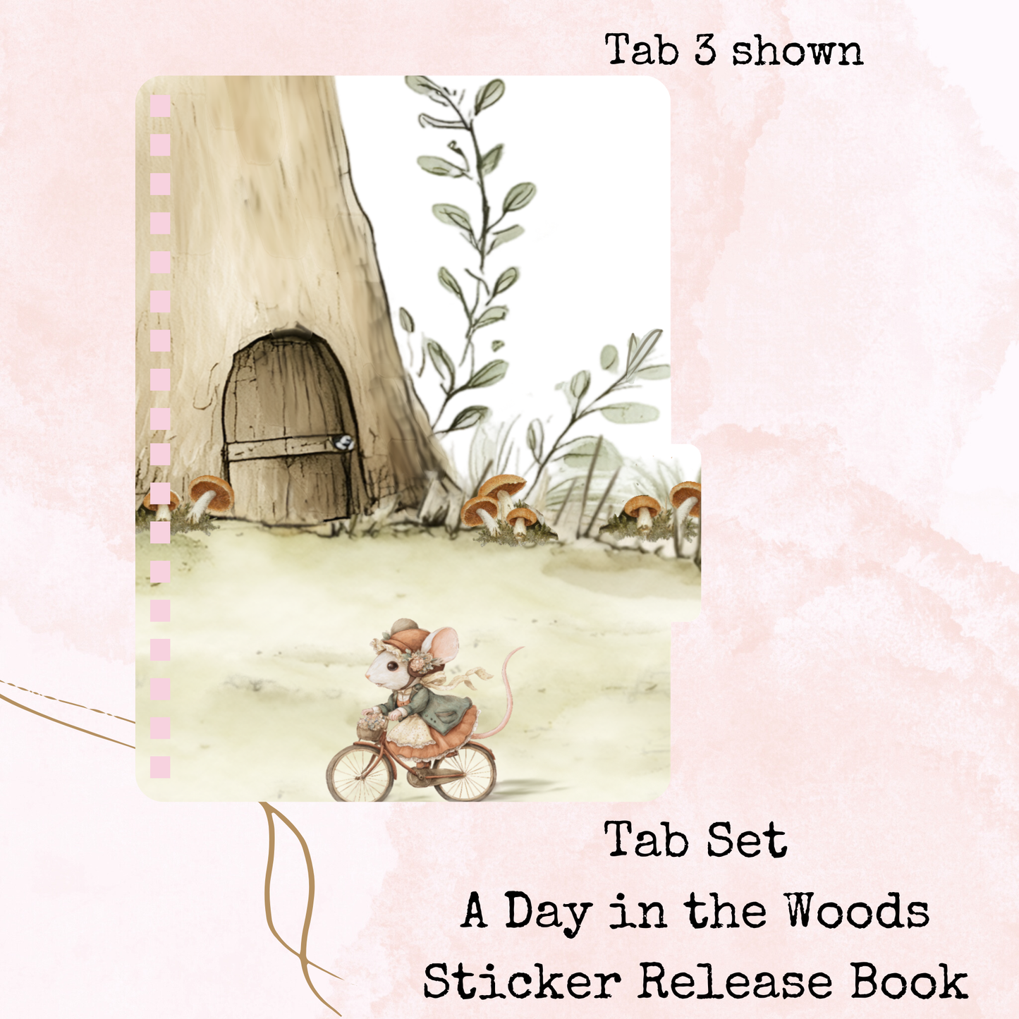 A Day in the Woods - Tab Set - Sticker Release Book Accessory - Stationery - Watercolour