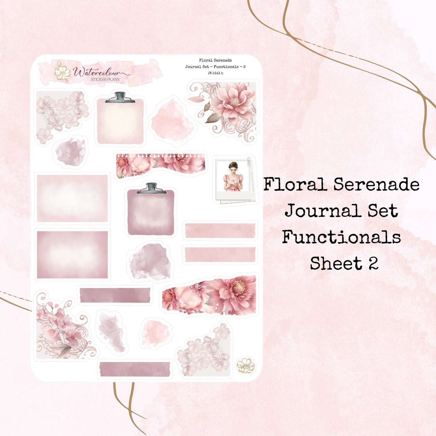 Floral Serenade - Journal Set - Planner and Journal Stickers - Stationery - Watercolour
