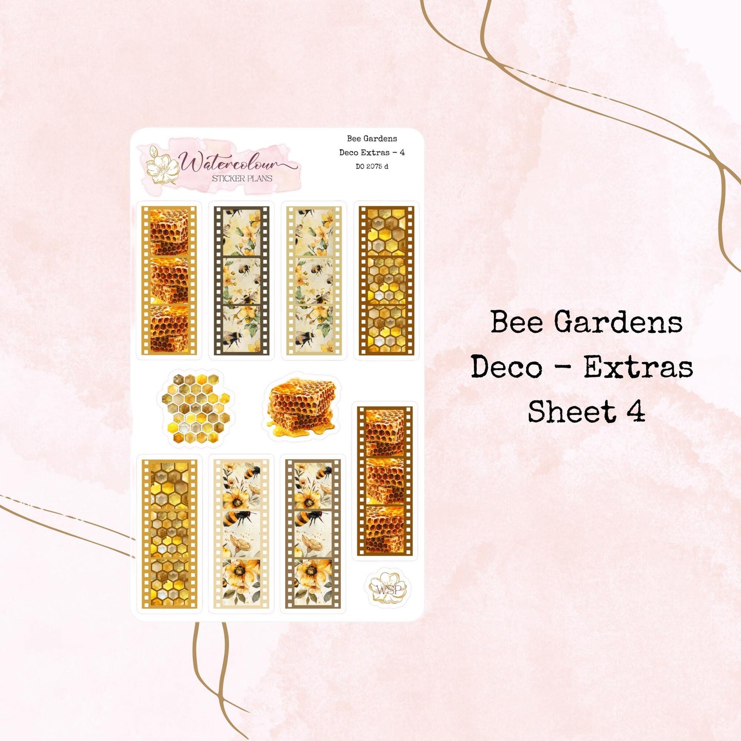 Bee Gardens - Deco Sheets - Planner and Journal Stickers - Stationery - Watercolour