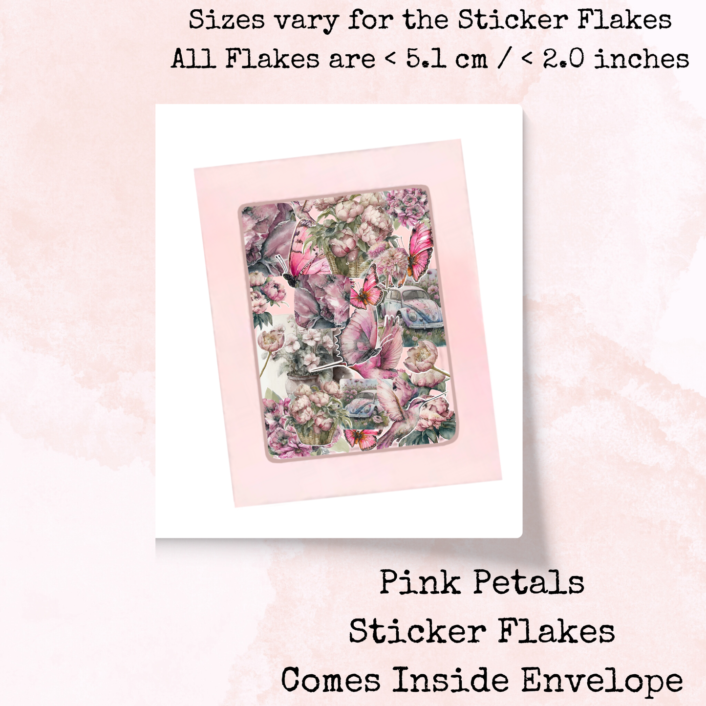 Pink Petals - Sticker Flakes - Planner and Journal Stickers - Stationery - Watercolour