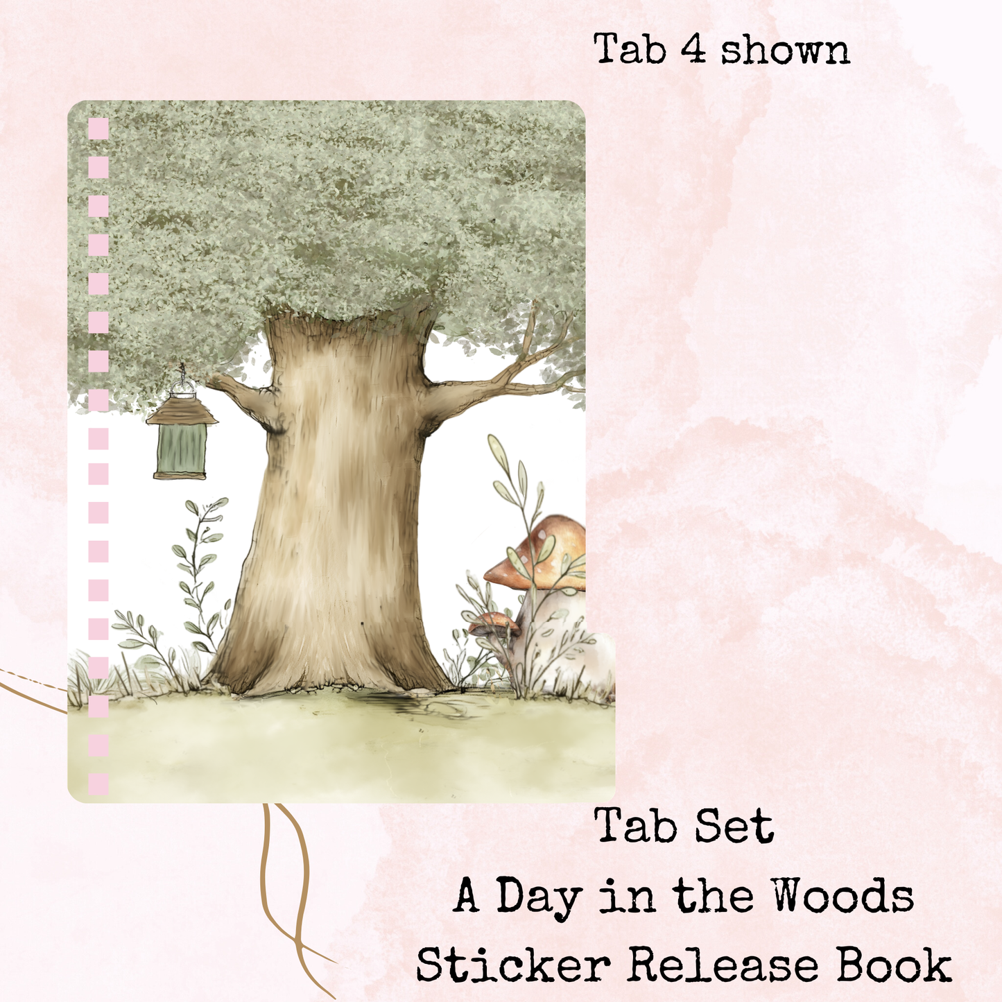 A Day in the Woods - Tab Set - Sticker Release Book Accessory - Stationery - Watercolour
