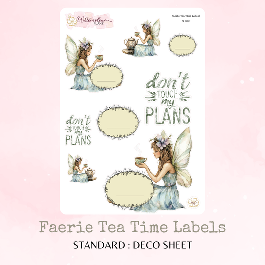Faerie Tea Time Labels - Decorative and Functional - Planner and Journal Stickers - Stationery - Watercolour