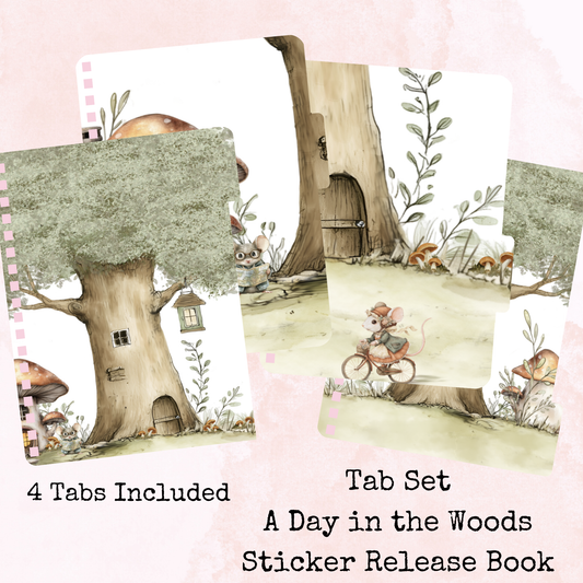 A Day in the Woods - Tab Set - Sticker Release Book Accessory - Stationery - Watercolour