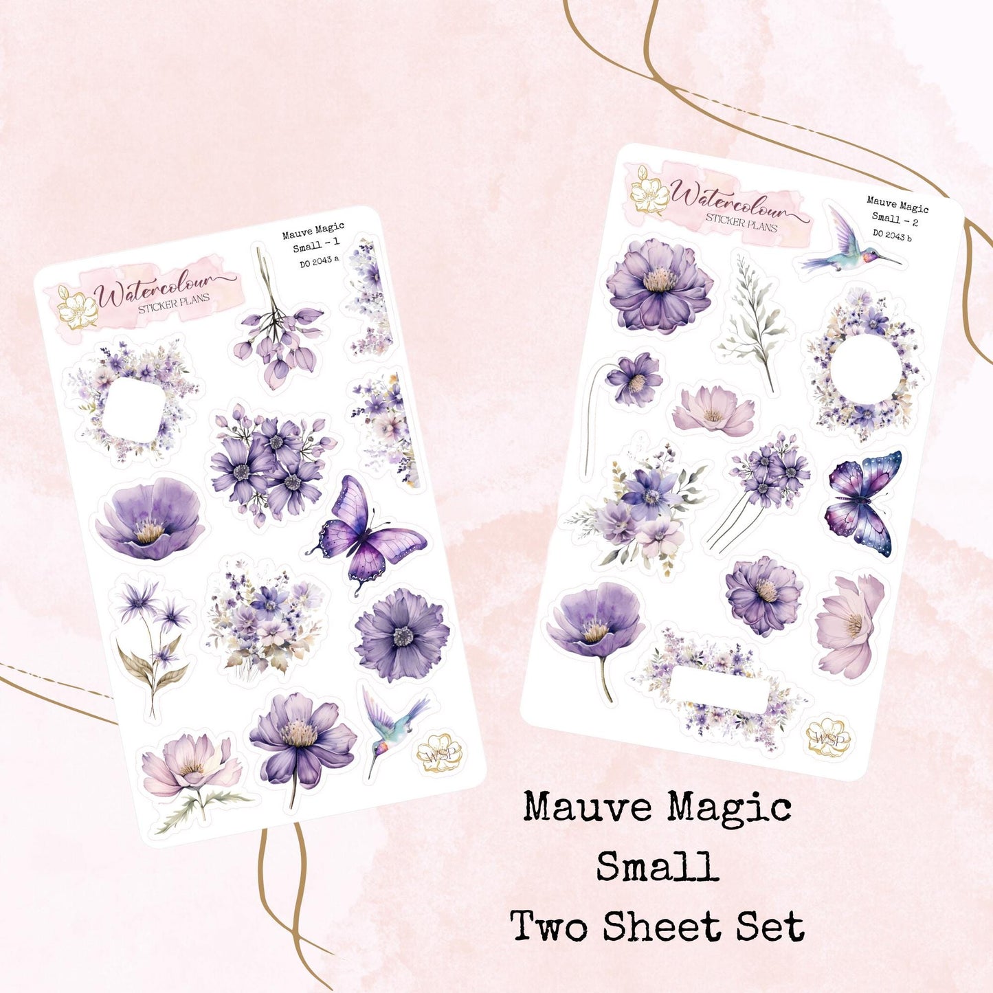 Mauve Magic - Small Size - Planner and Journal Stickers - Stationery - Watercolour