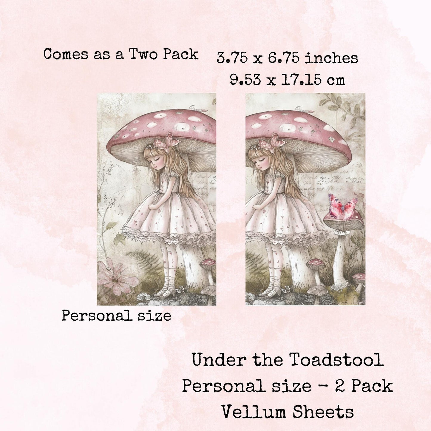 Under the Toadstool - Printed Vellum - Stationery - Watercolour