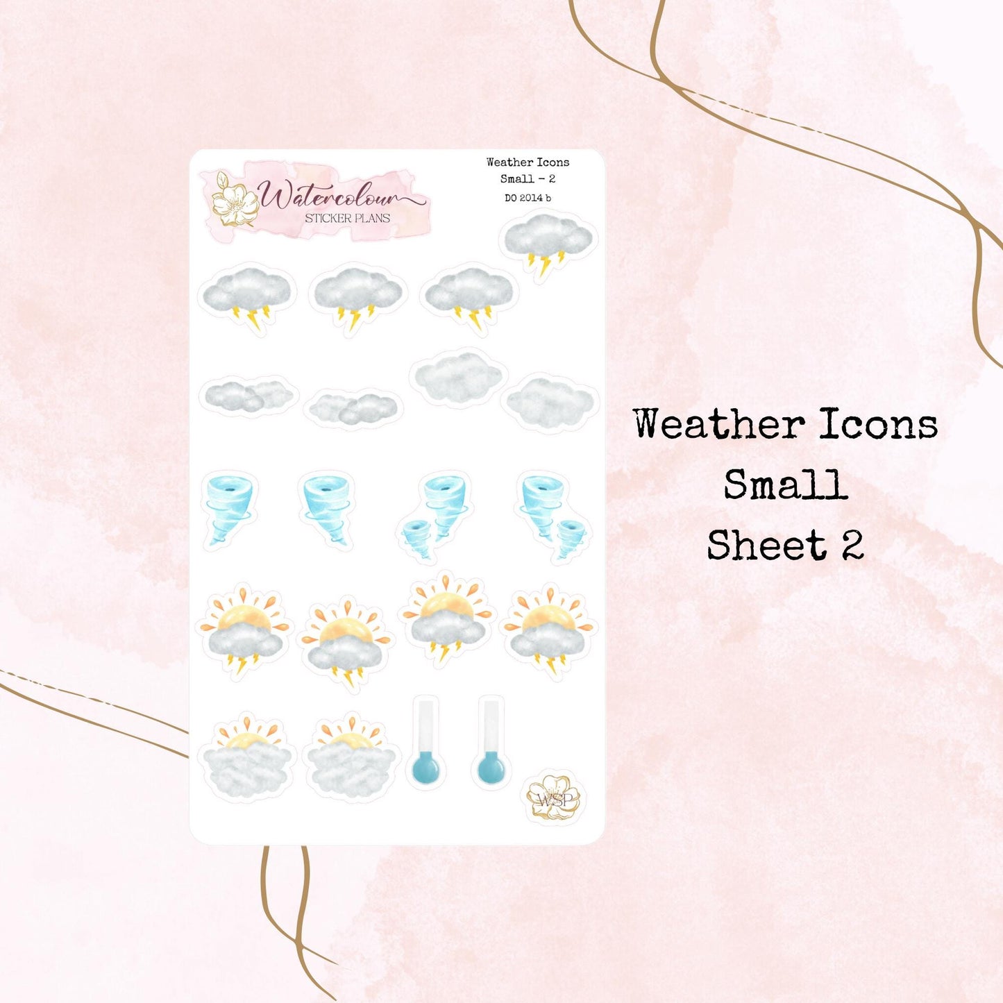 Weather Icons - Small Size - Planner and Journal Stickers - Stationery - Watercolour