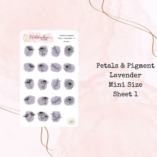 Petals & Pigment - Mini Deco - Lavender - Journal and Planner Stickers - Stationery - Watercolour