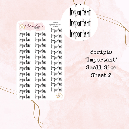 Important Scripts - Four Sizes - Planner and Journal Stickers - Stationery