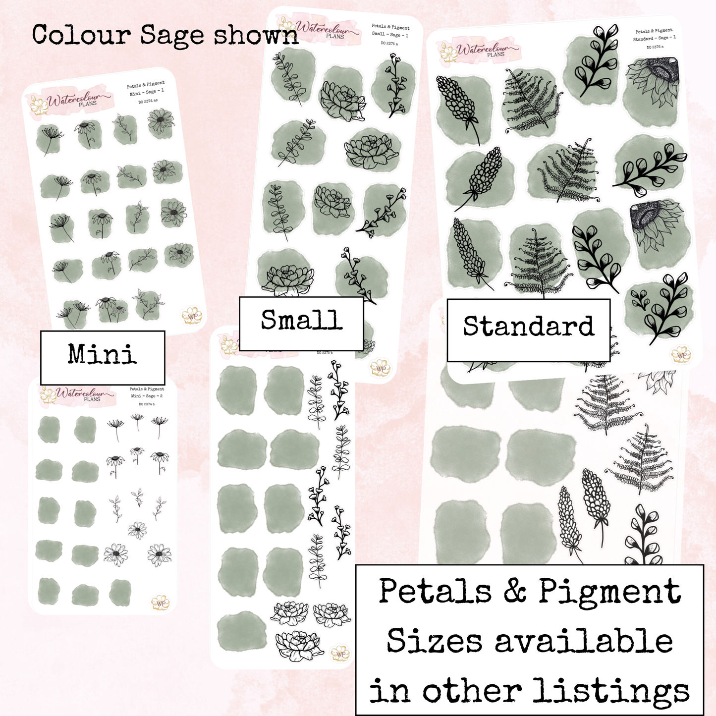 Petals & Pigment - Small Deco - Buttercup - Journal and Planner Stickers - Stationery - Watercolour