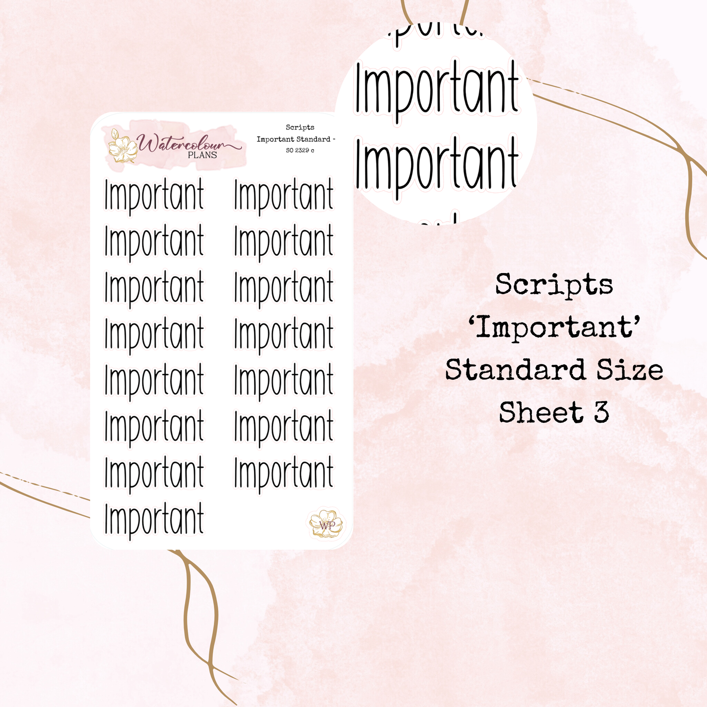 Important Scripts - Four Sizes - Planner and Journal Stickers - Stationery