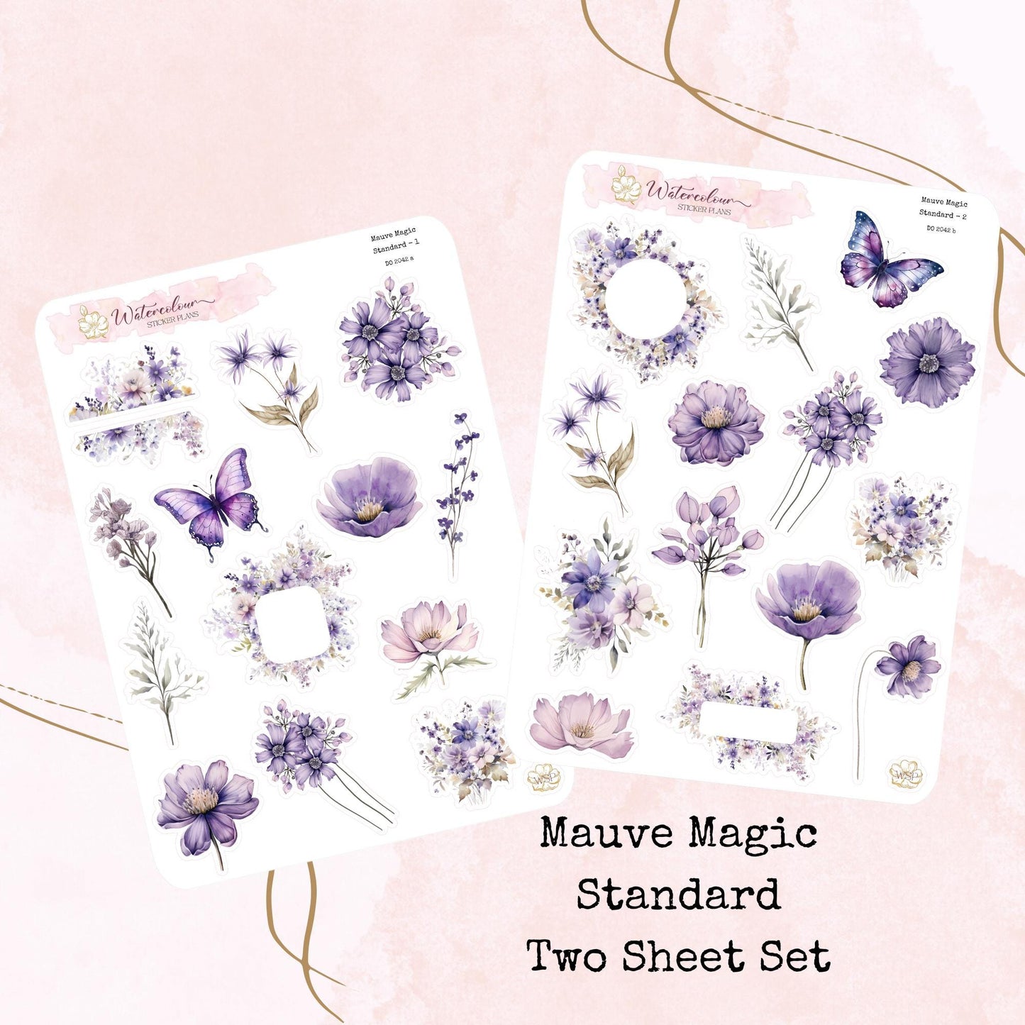 Mauve Magic - Standard Size - Planner and Journal Stickers - Stationery - Watercolour
