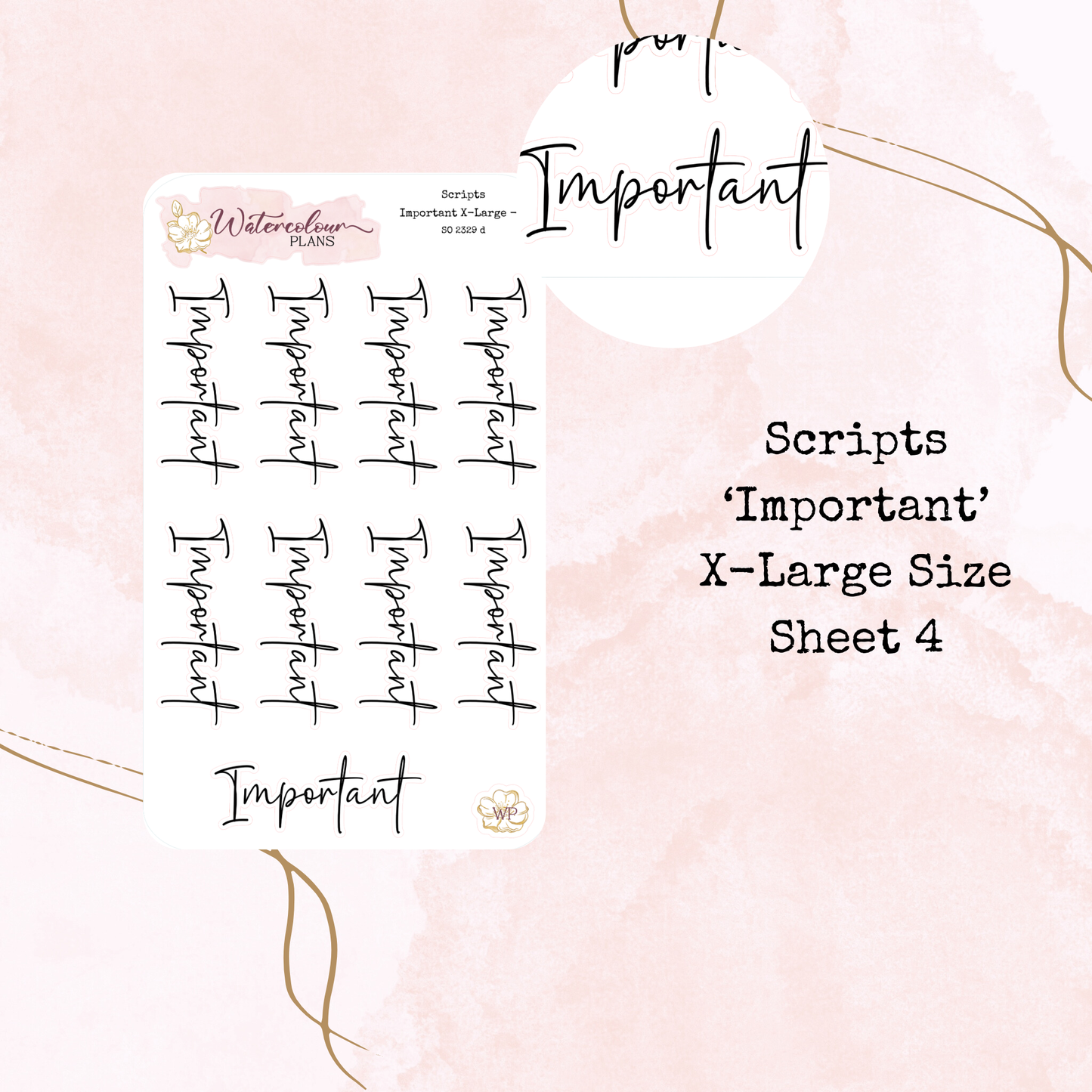 Important Scripts - Four Sizes - Planner and Journal Stickers - Stationery