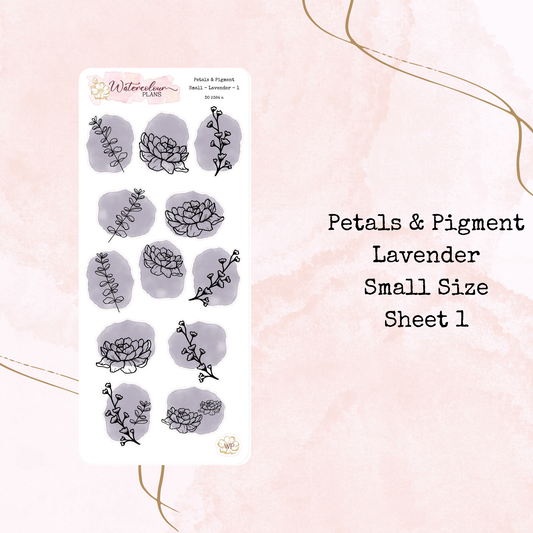 Petals & Pigment - Small Deco - Lavender - Journal and Planner Stickers - Stationery - Watercolour
