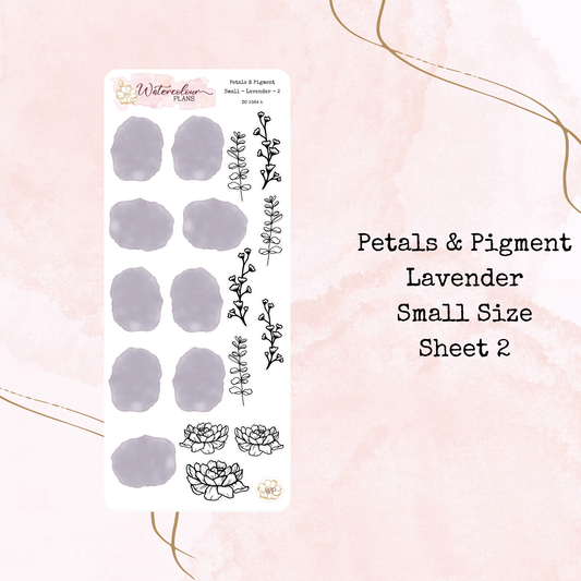 Petals & Pigment - Small Deco - Lavender - Journal and Planner Stickers - Stationery - Watercolour