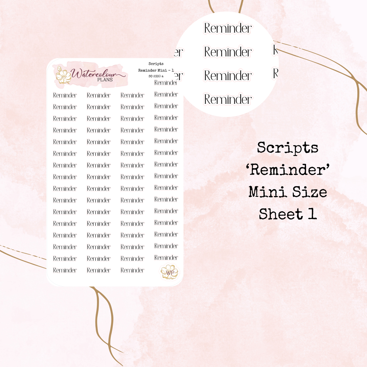 Reminder Scripts - Four Sizes - Planner and Journal Stickers - Stationery