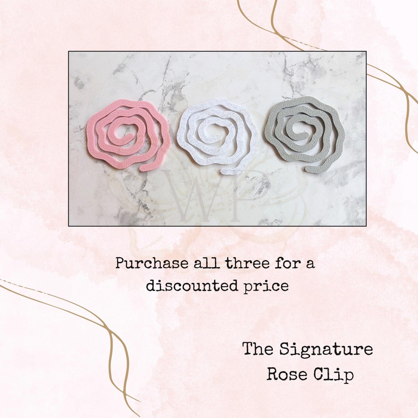 Signature Rose Clip - Large Paper Clip - Planner Accessory - Page Marker