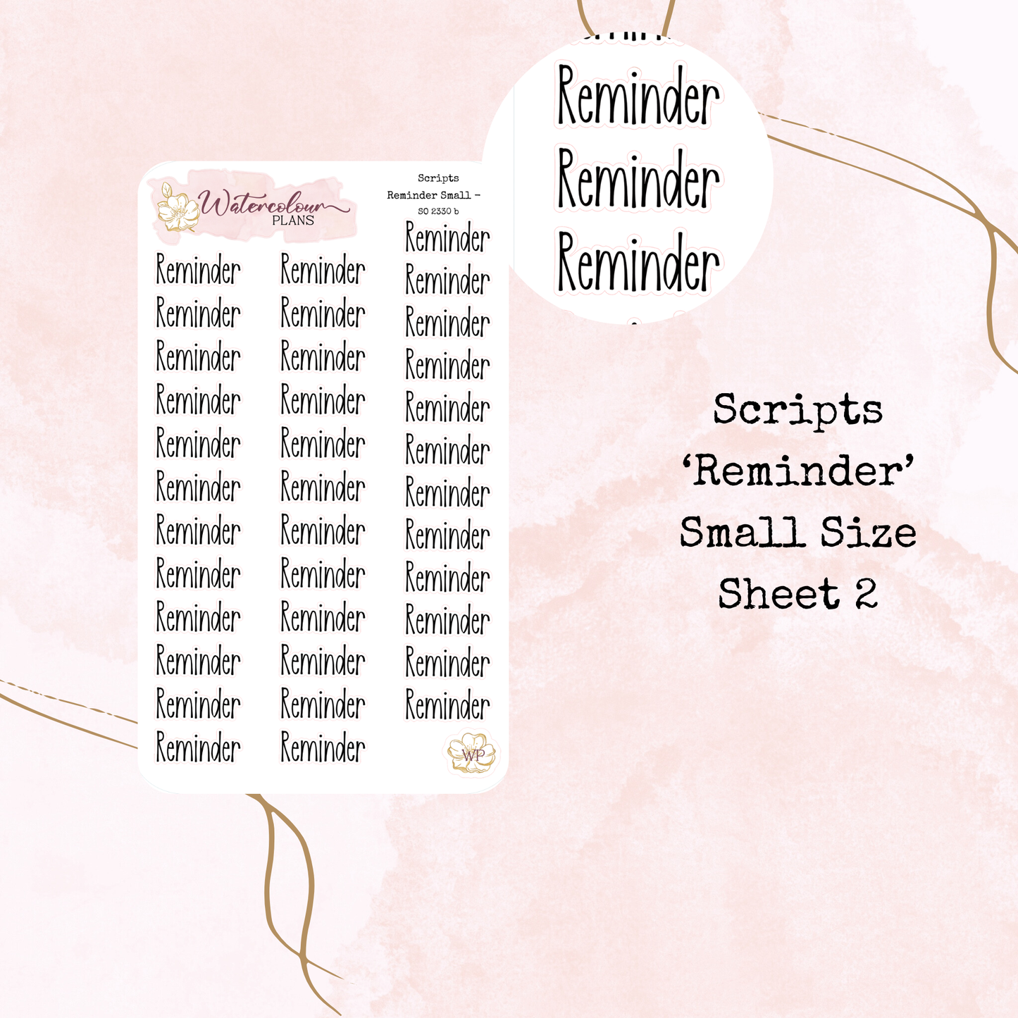 Reminder Scripts - Four Sizes - Planner and Journal Stickers - Stationery