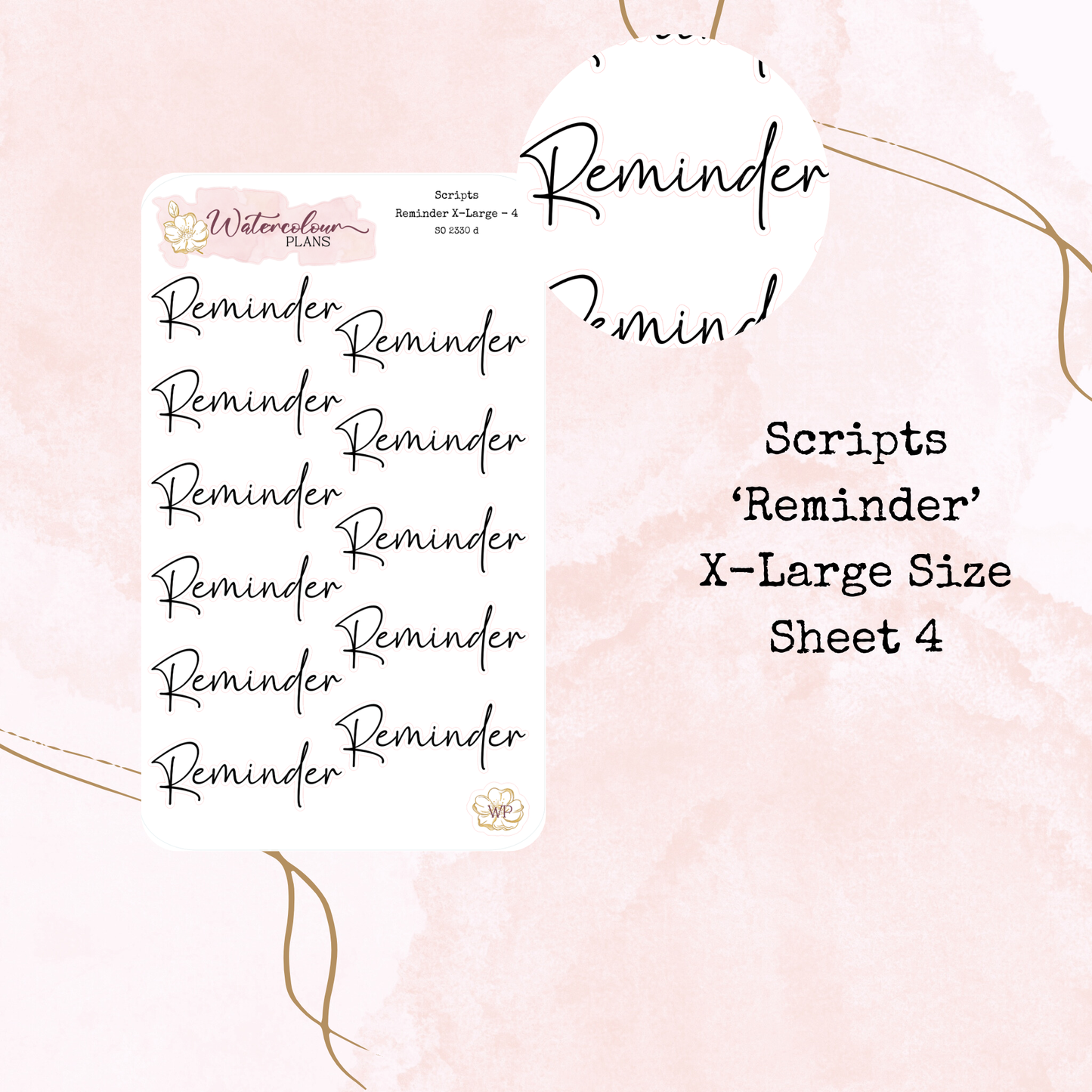 Reminder Scripts - Four Sizes - Planner and Journal Stickers - Stationery