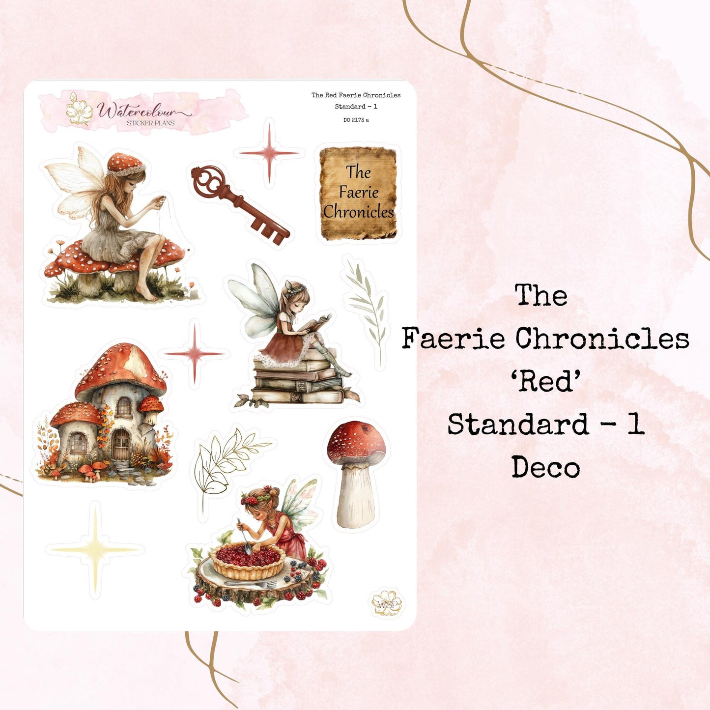 The Red Faerie Chronicles - Standard Size - Planner and Journal Stickers - Stationery - Watercolour