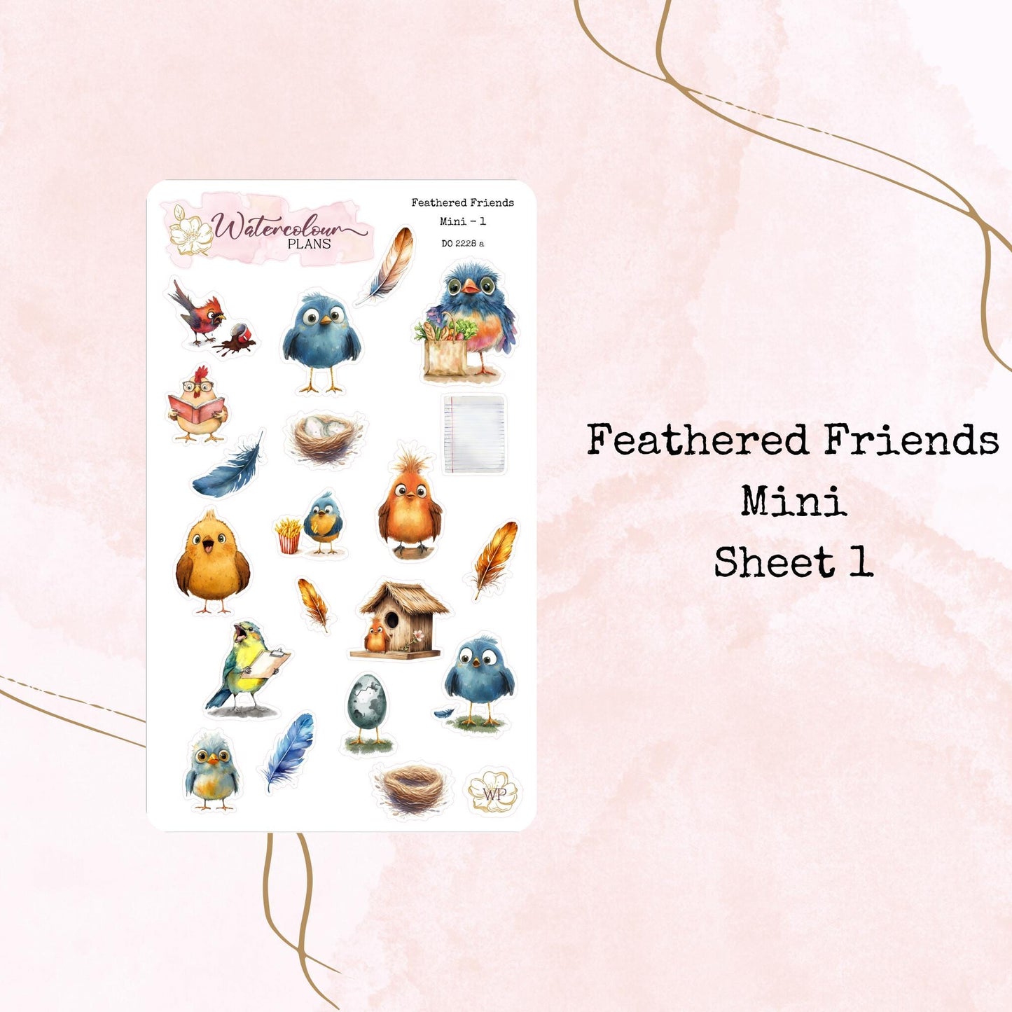 Feathered Friends - Mini Size - Planner and Journal Stickers - Stationery - Watercolour