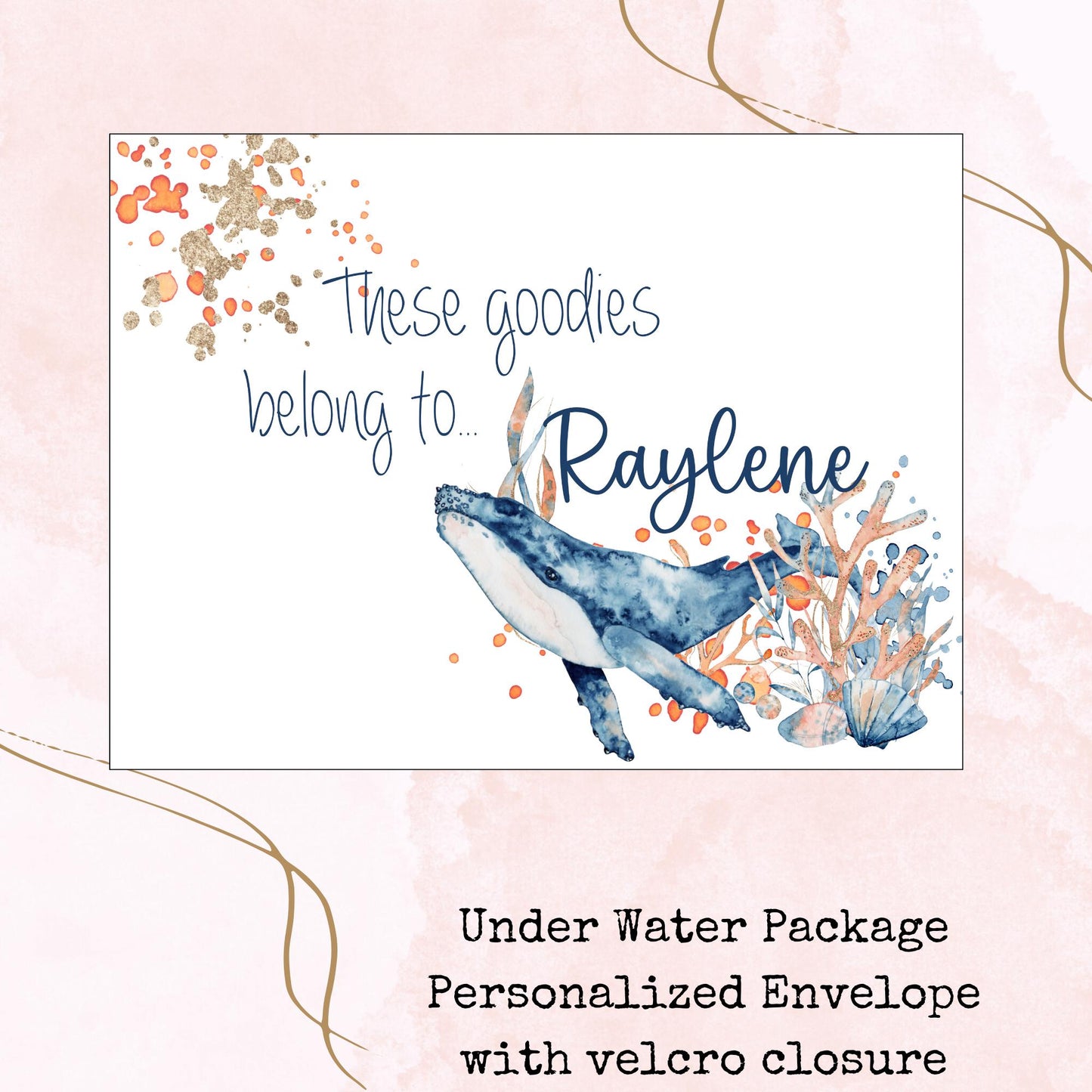 Under Water Package - Custom Plastic Envelope - Stationery - Storage - Watercolour