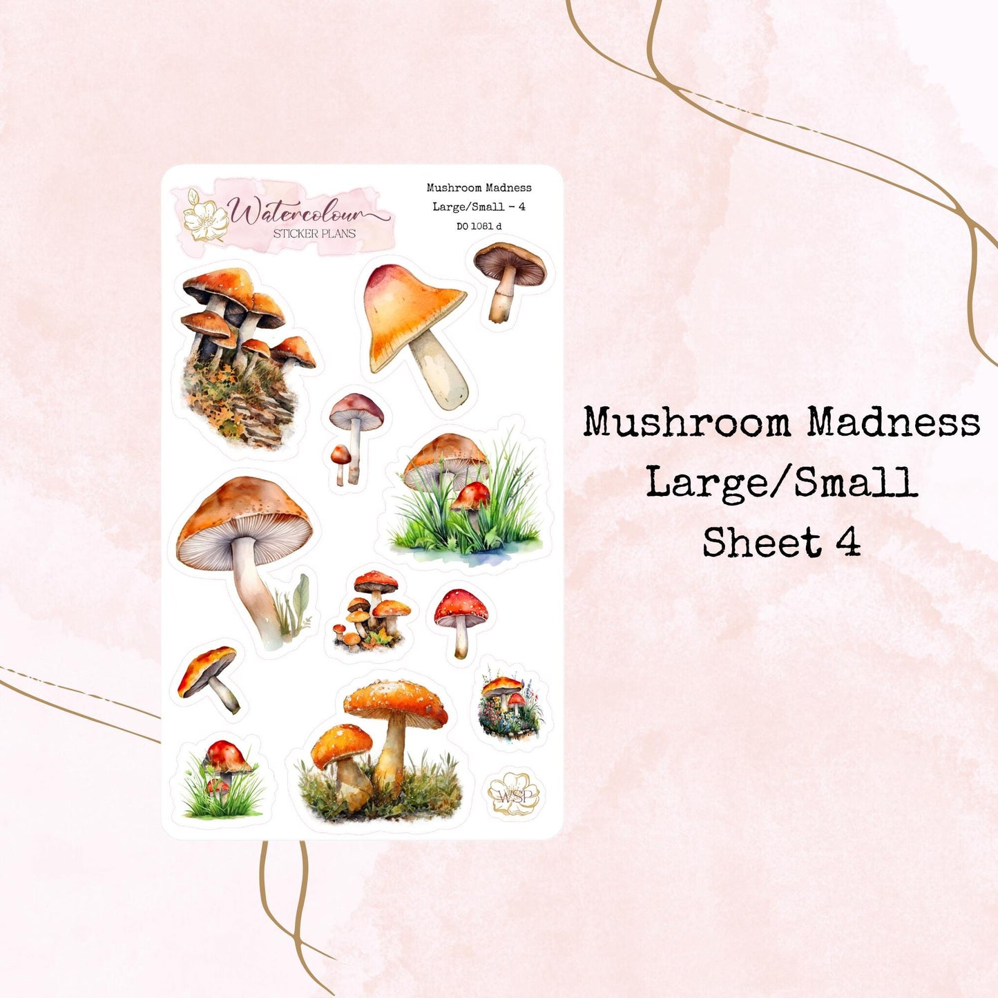 Mushroom Madness - Four Sizes - Planner and Journal Stickers - Stationery - Watercolour