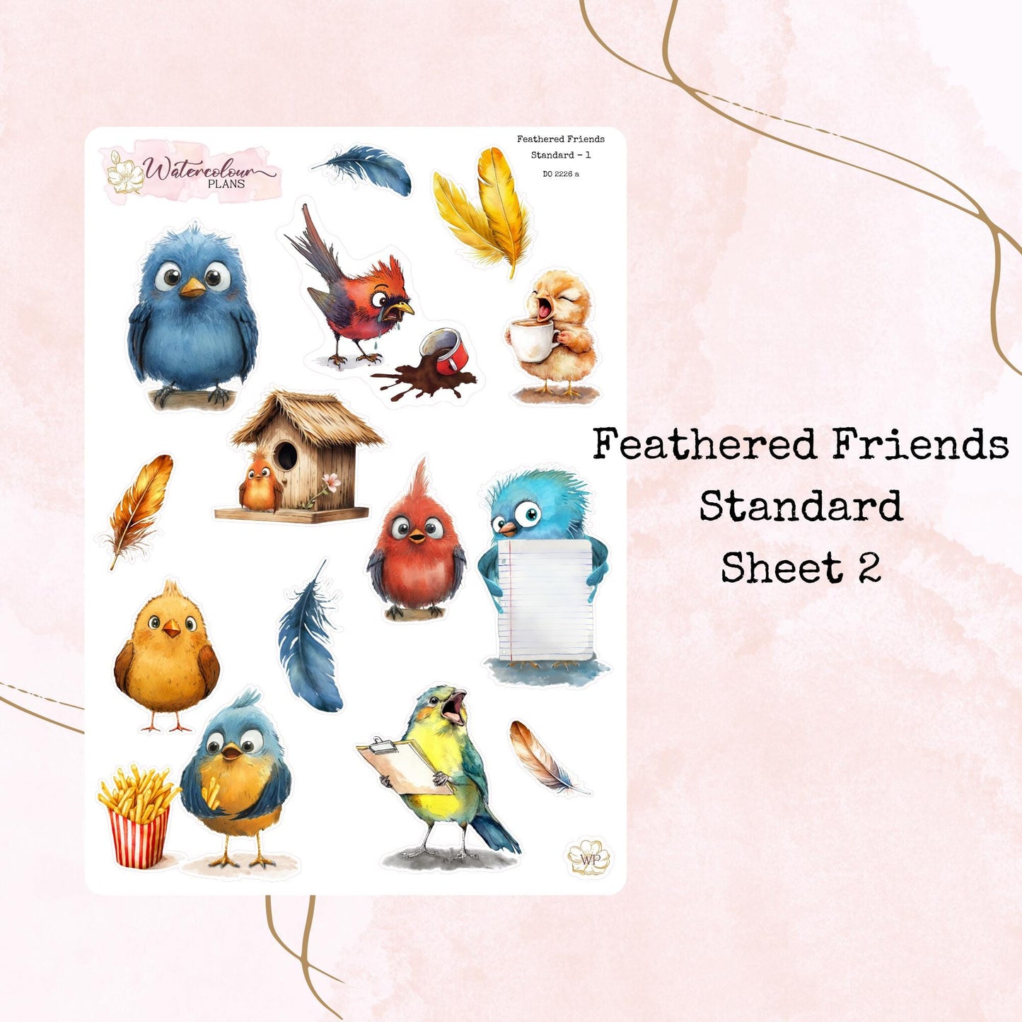 Feathered Friends - Standard Size - Planner and Journal Stickers - Stationery - Watercolour