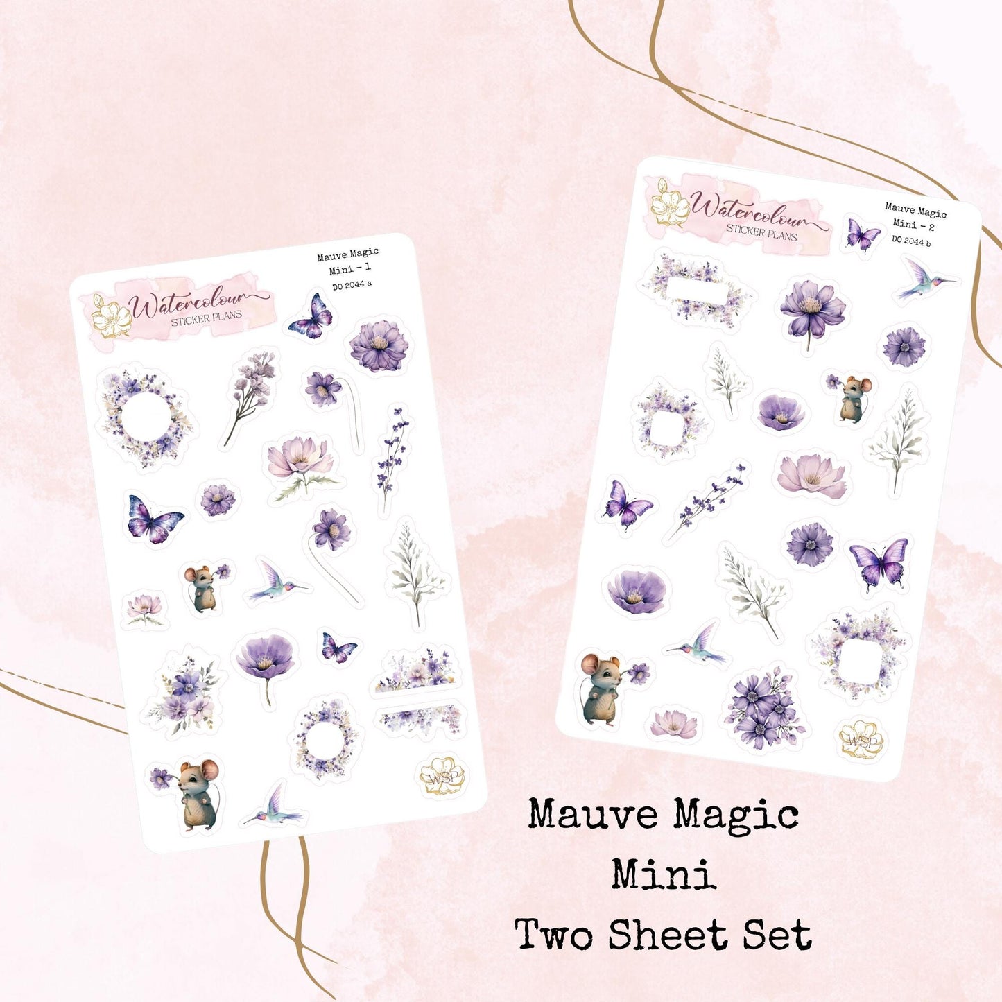Mauve Magic - Mini Size - Planner and Journal Stickers - Stationery - Watercolour