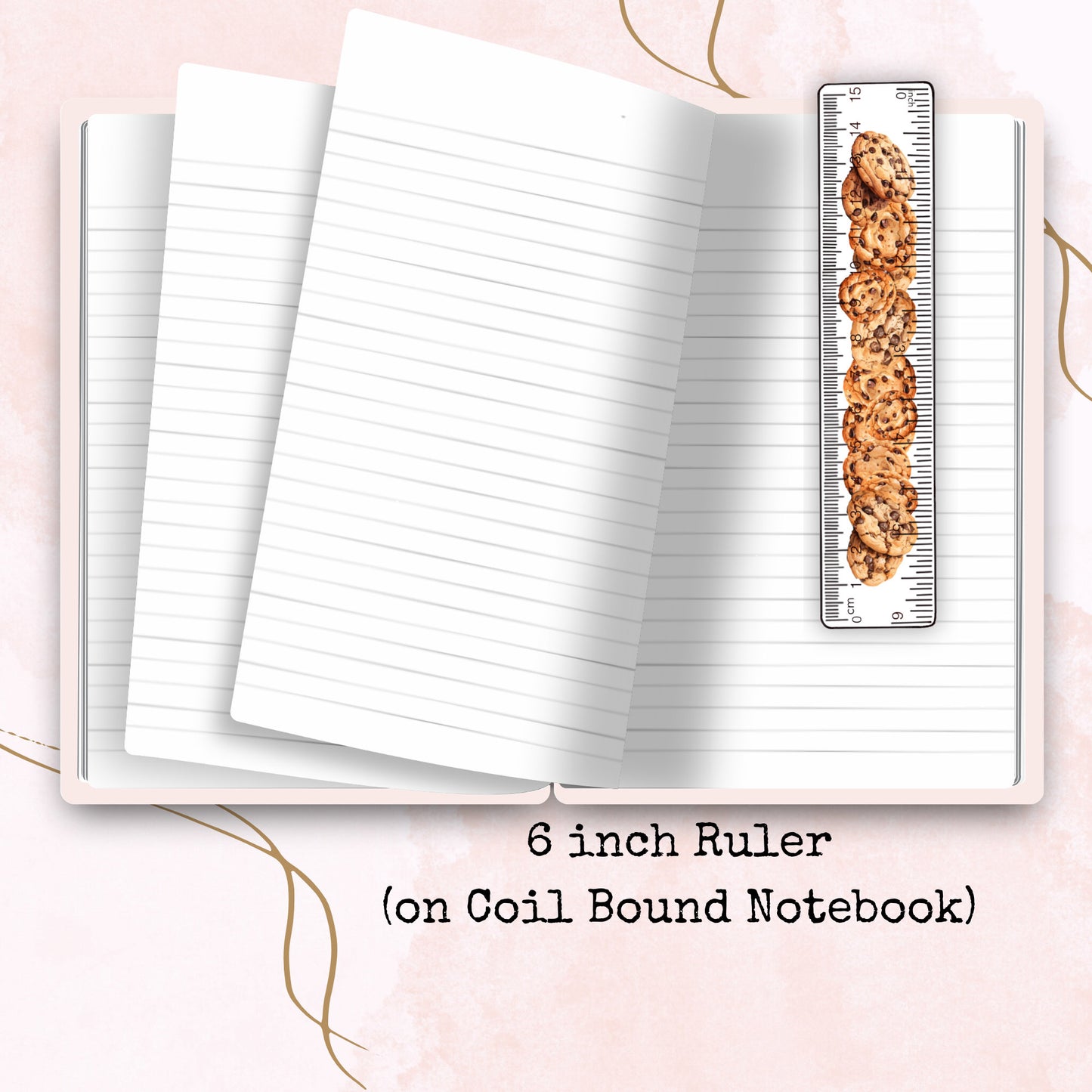 Chocolate Chip Cookie - 6 Inch Ruler - Planner Supplies - Watercolour