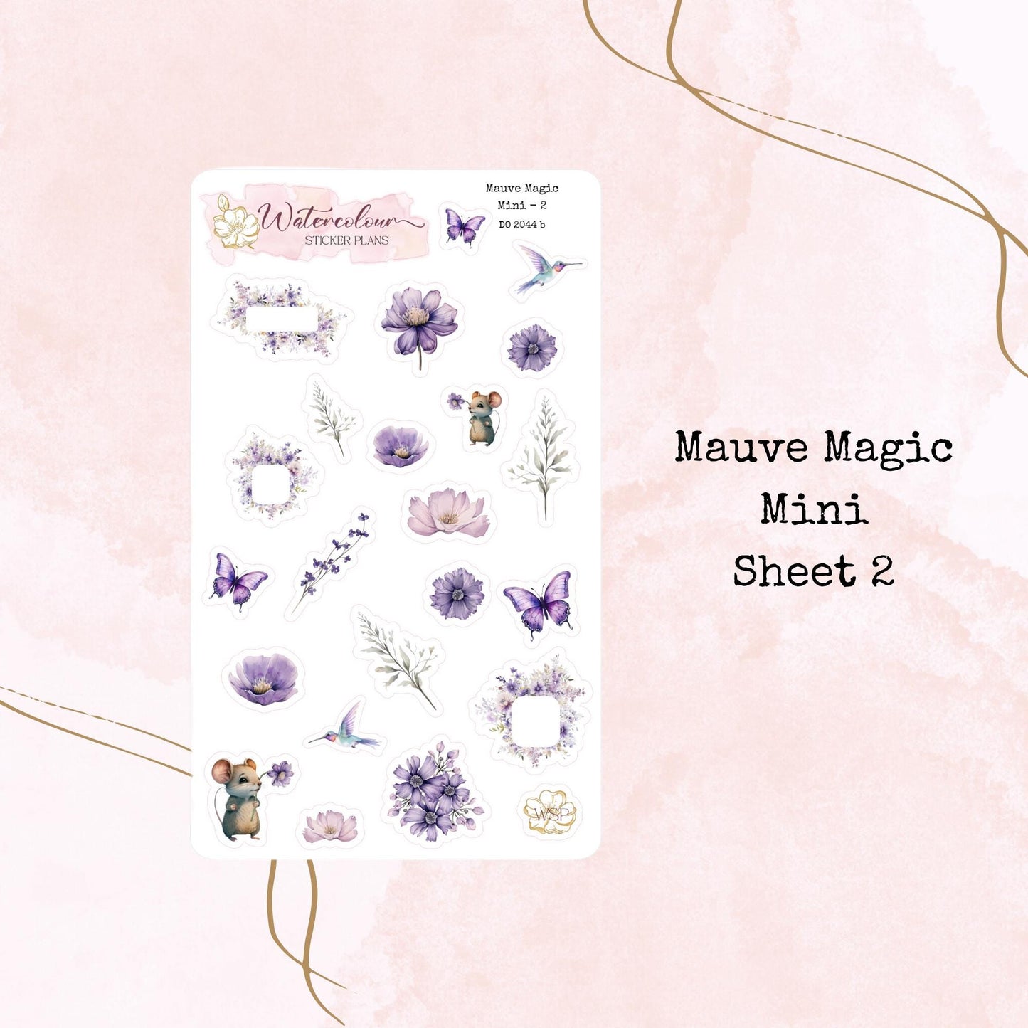 Mauve Magic - Mini Size - Planner and Journal Stickers - Stationery - Watercolour