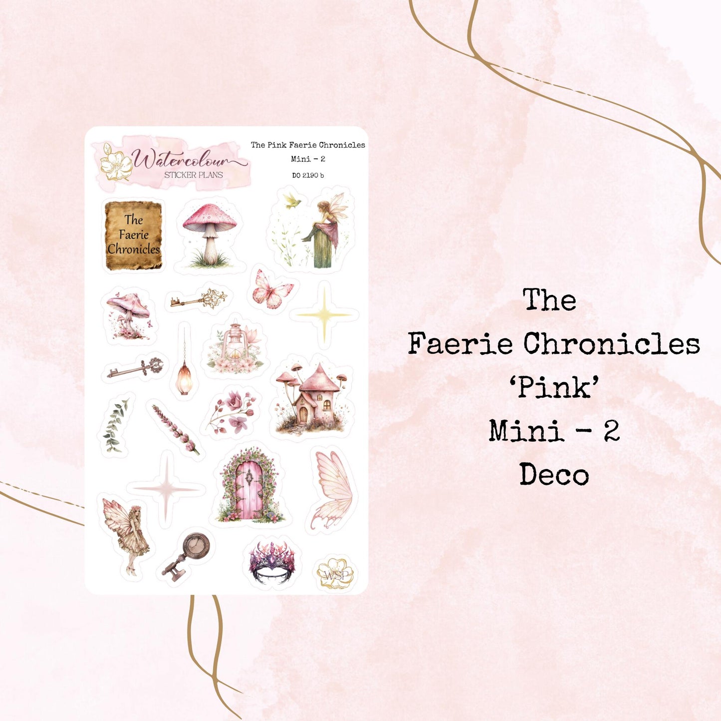 The Pink Faerie Chronicles - Mini Size - Planner and Journal Stickers - Stationery - Watercolour