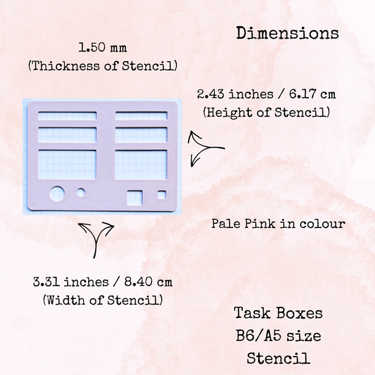 Planner Stencil - Task Boxes - B6 - A5