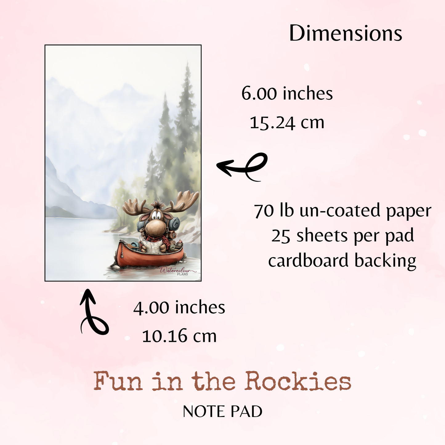 Fun in the Rockies - Note Pad - Stationery - Watercolour