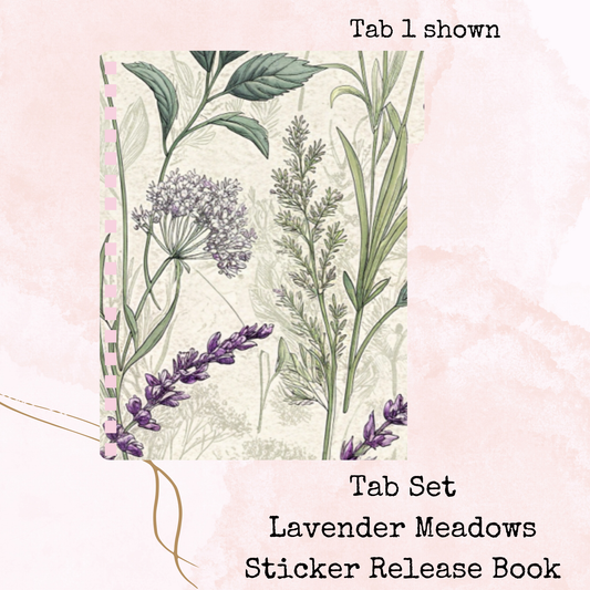 Lavender Meadows - Tab Set - Sticker Release Book Accessory - Stationery - Watercolour