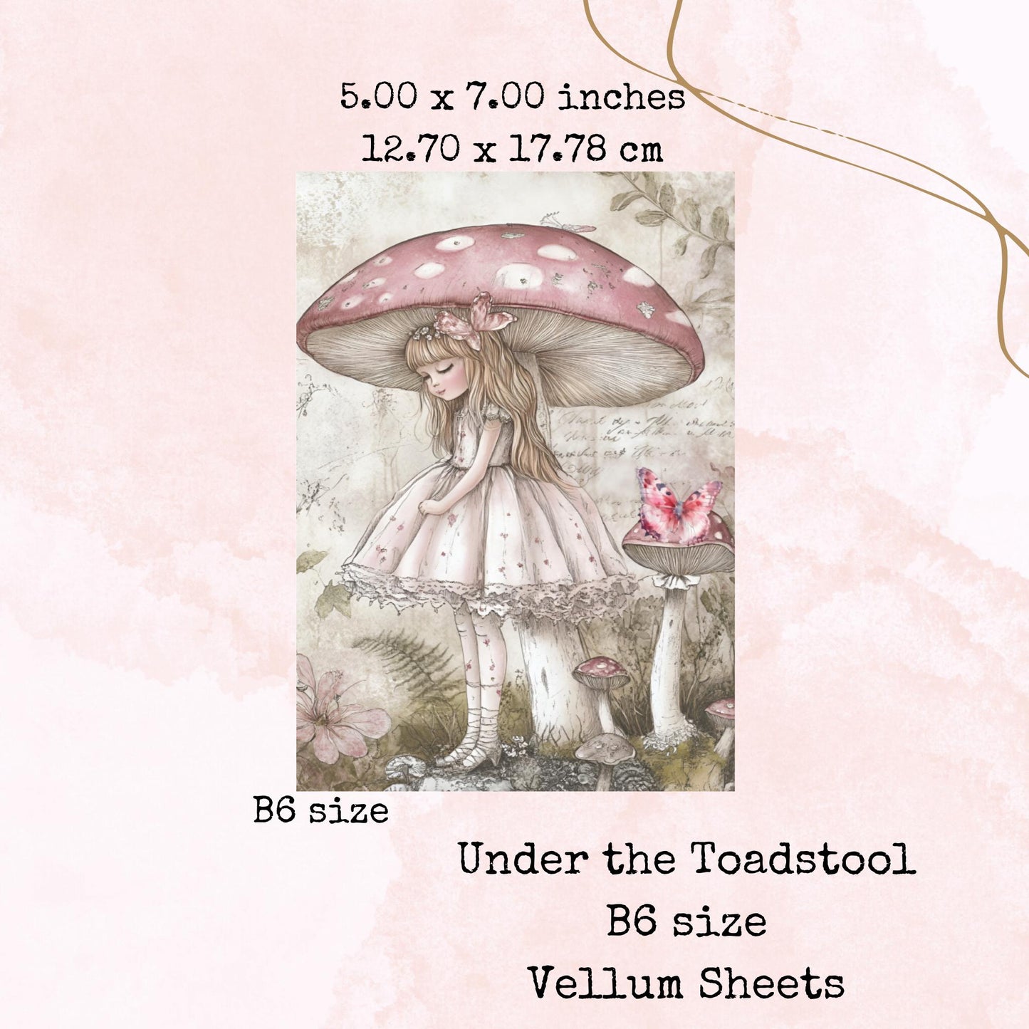 Under the Toadstool - Printed Vellum - Stationery - Watercolour