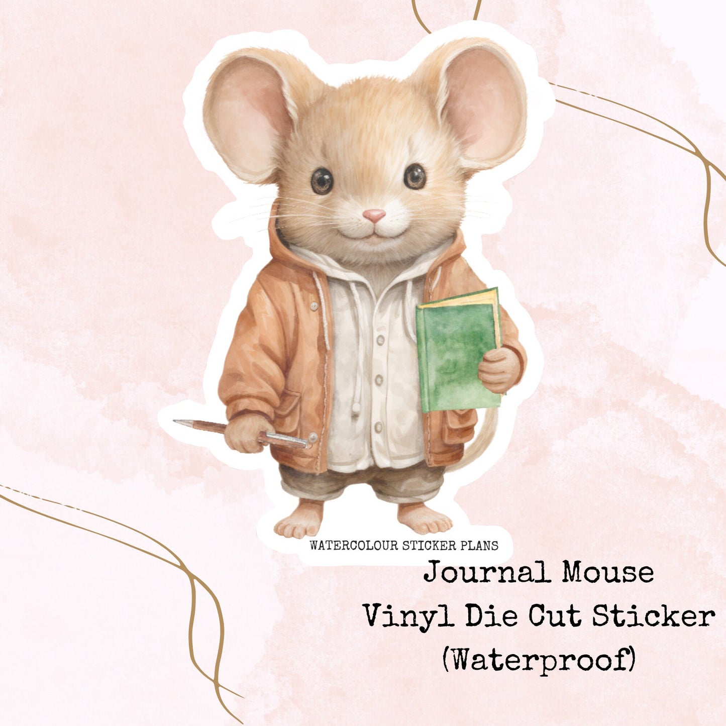 Journal Mouse - Vinyl Die Cut - Waterproof Stickers