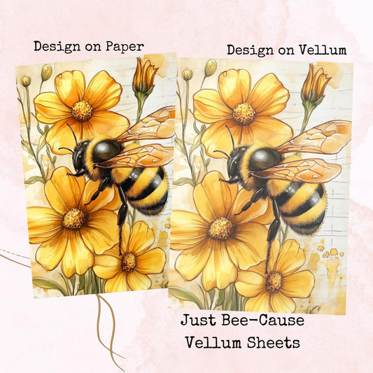Just Bee-Cause - Printed Vellum - Stationery - Watercolour