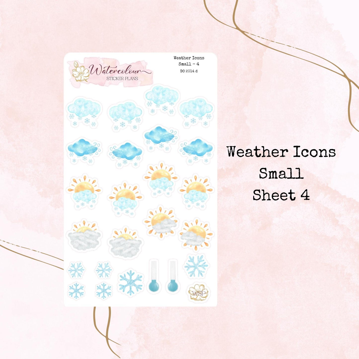 Weather Icons - Small Size - Planner and Journal Stickers - Stationery - Watercolour