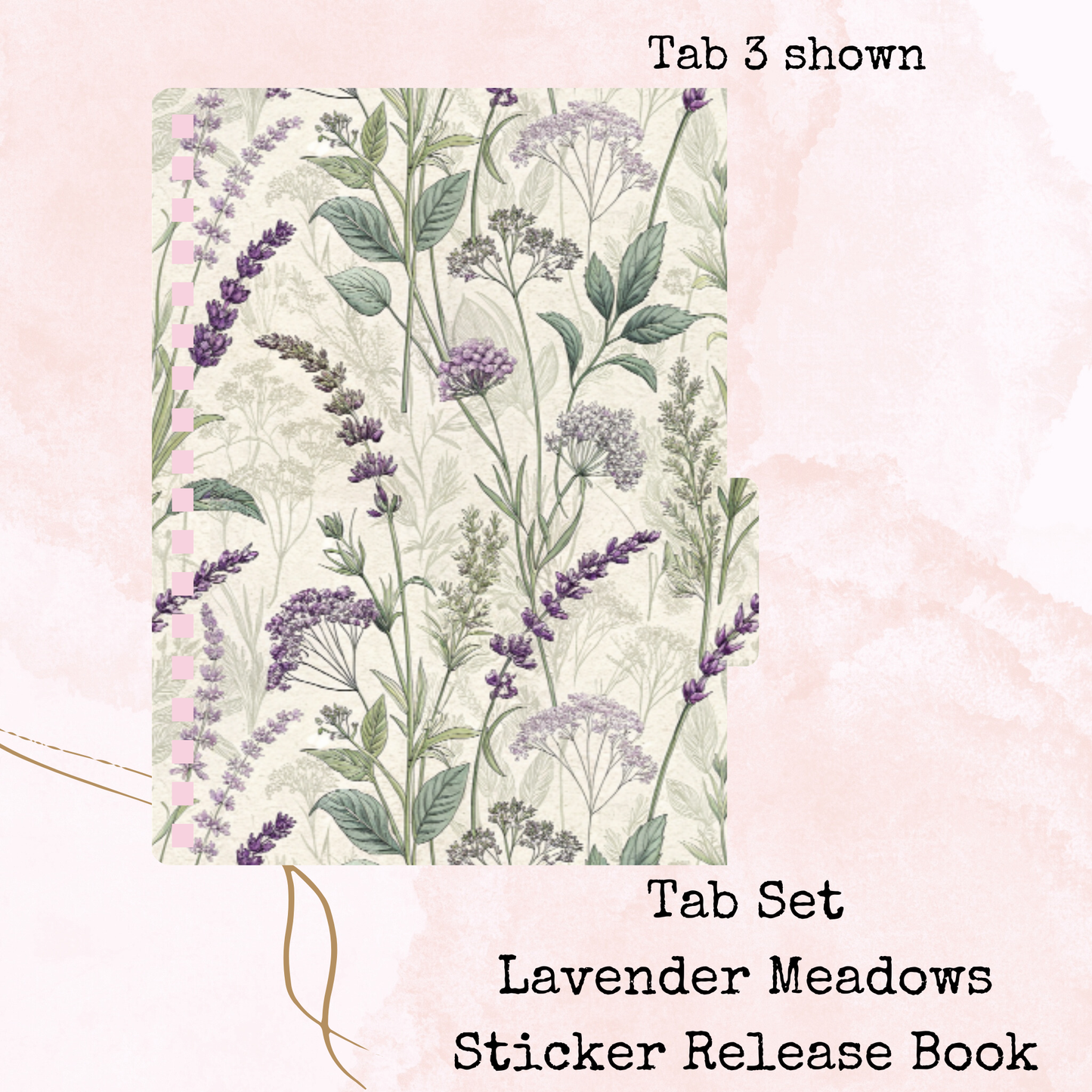 Lavender Meadows - Tab Set - Sticker Release Book Accessory - Stationery - Watercolour