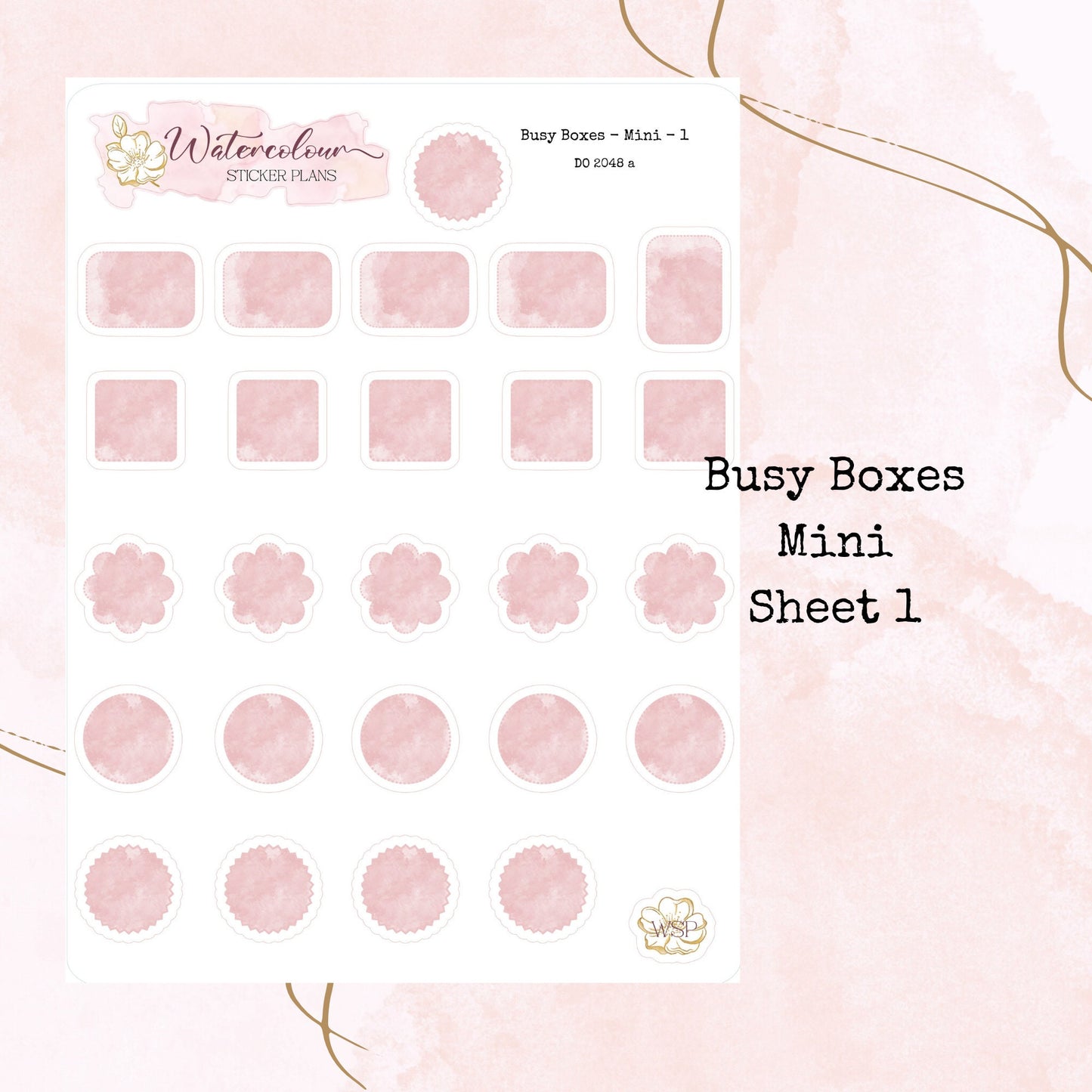 Busy Boxes - Mini Size - Planner and Journal Stickers - Stationery - Watercolour