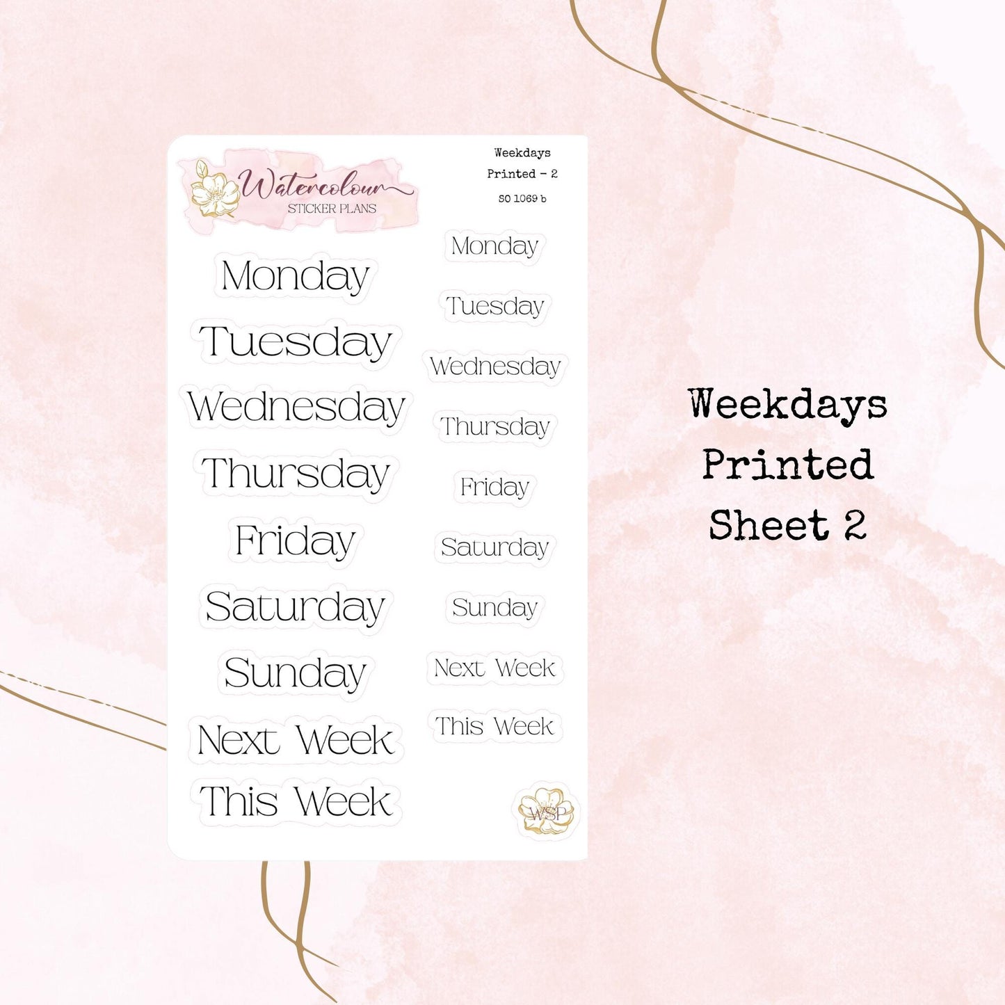 Months - Weekdays - Planner and Journal Stickers - Stationery