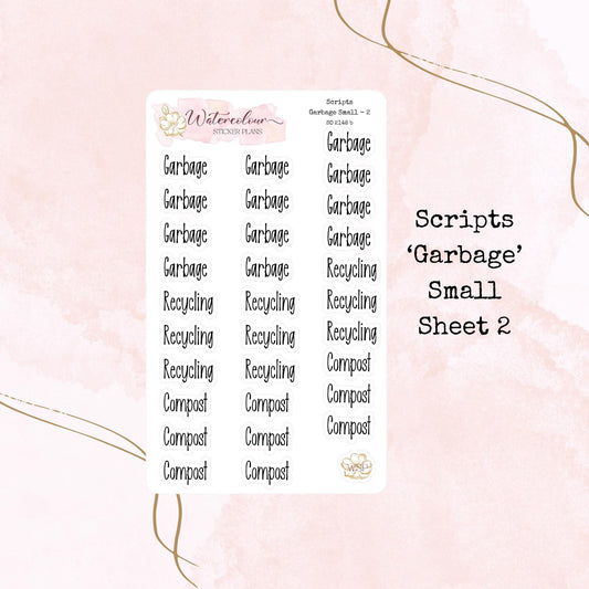 Garbage Scripts - Four Sizes - Planner and Journal Stickers - Stationery