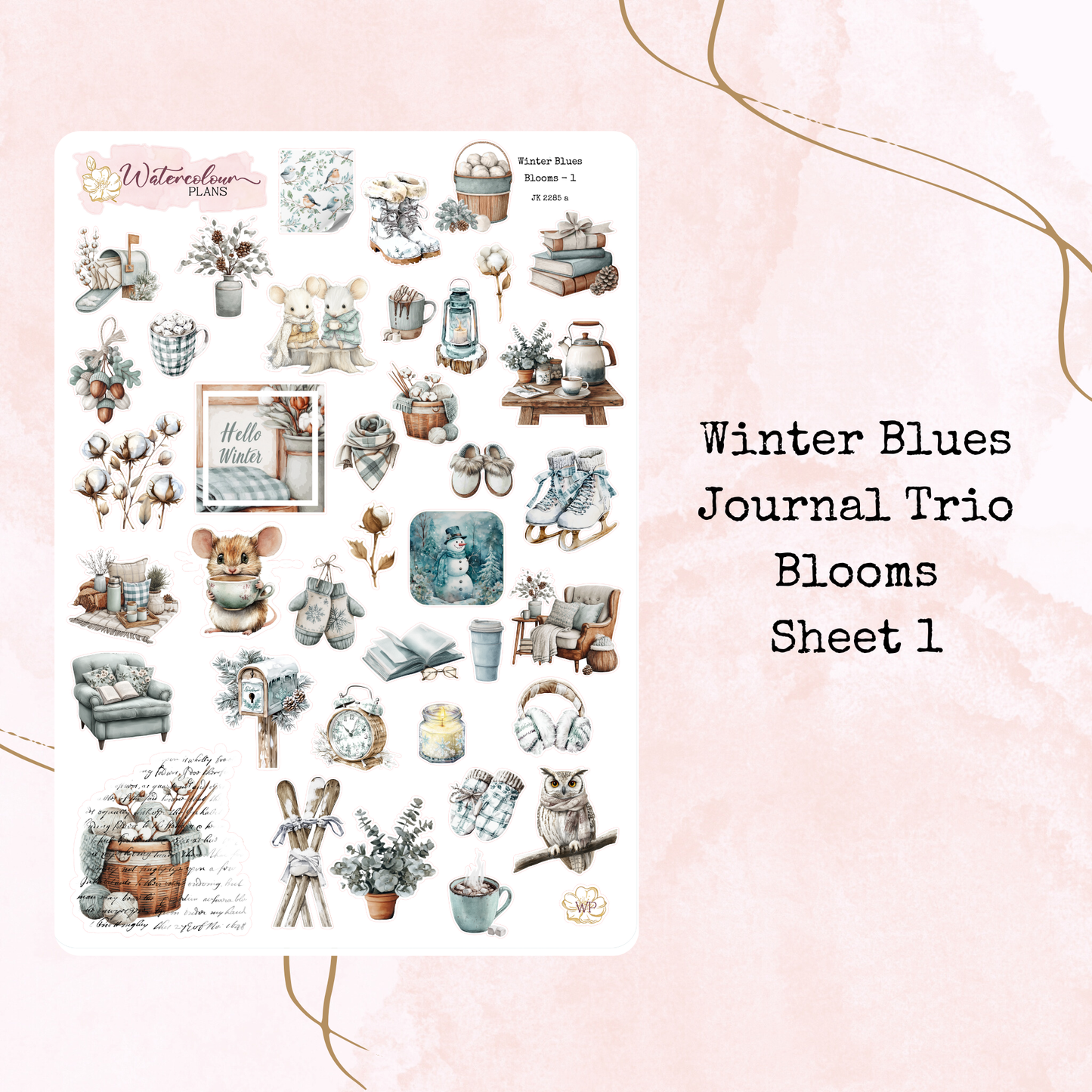 Winter Blues - Journal Trio - Winter Planner Stickers