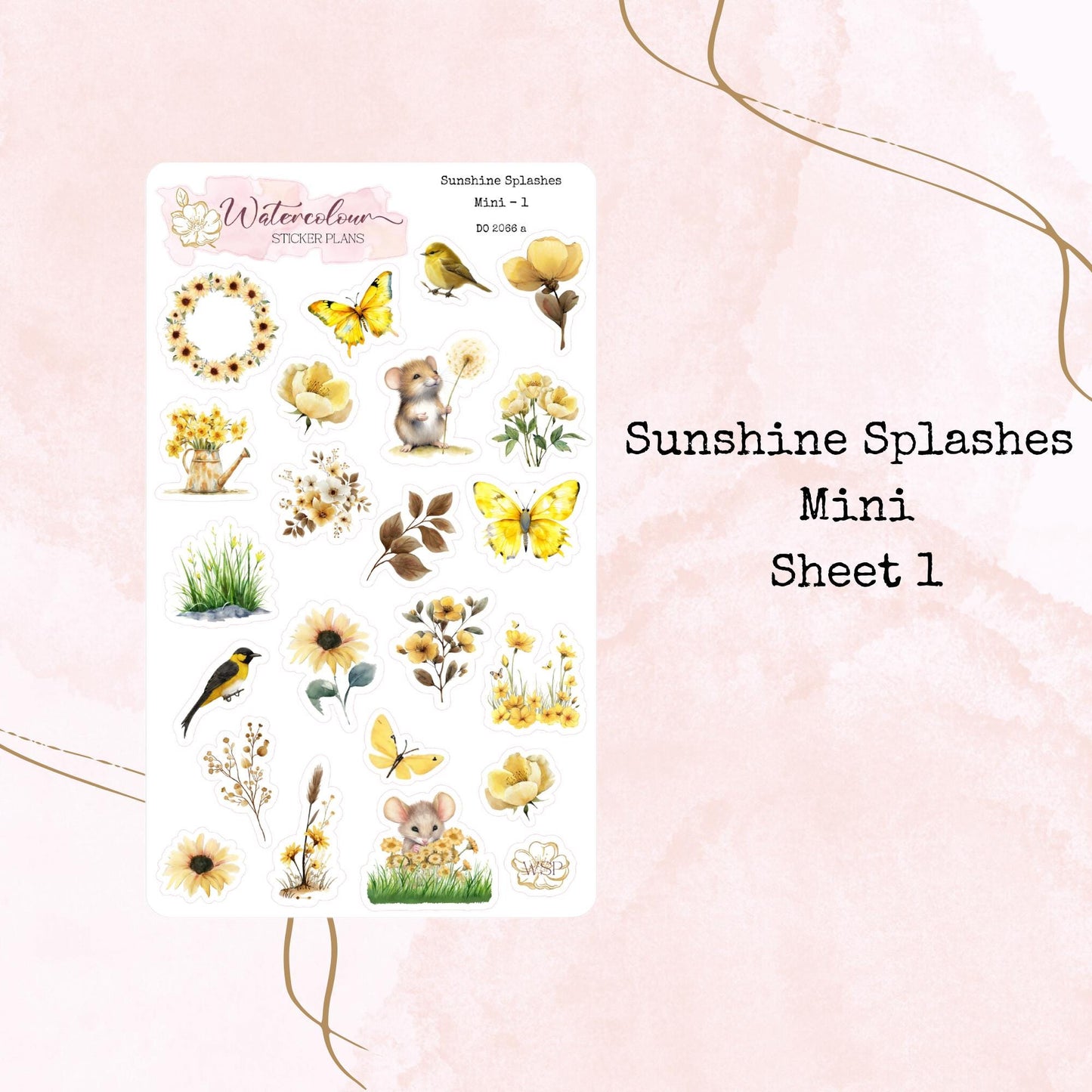 Sunshine Splashes - Mini Size - Planner and Journal Stickers - Stationery - Watercolour