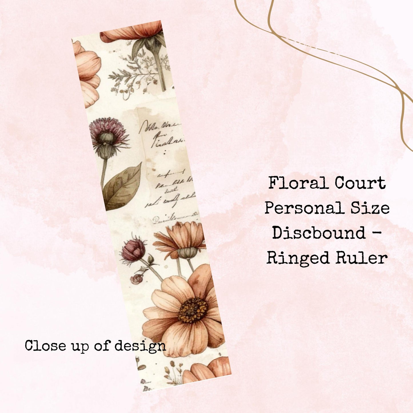 Floral Court - Personal Size - Disc-bound - Ringed - Planner Supplies - Watercolour