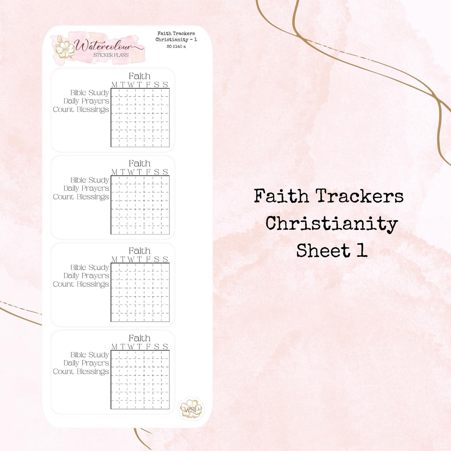 Faith Trackers - Christianity - Tracker Stickers - Planner and Journal Stickers - Stationery