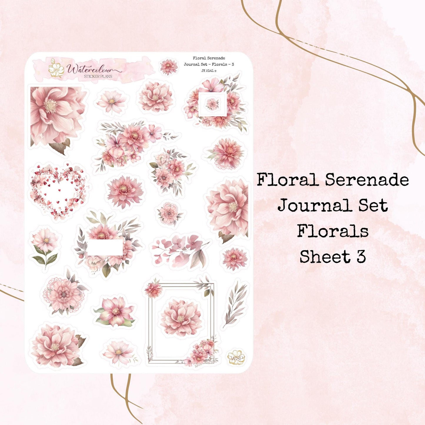 Floral Serenade - Journal Set - Planner and Journal Stickers - Stationery - Watercolour