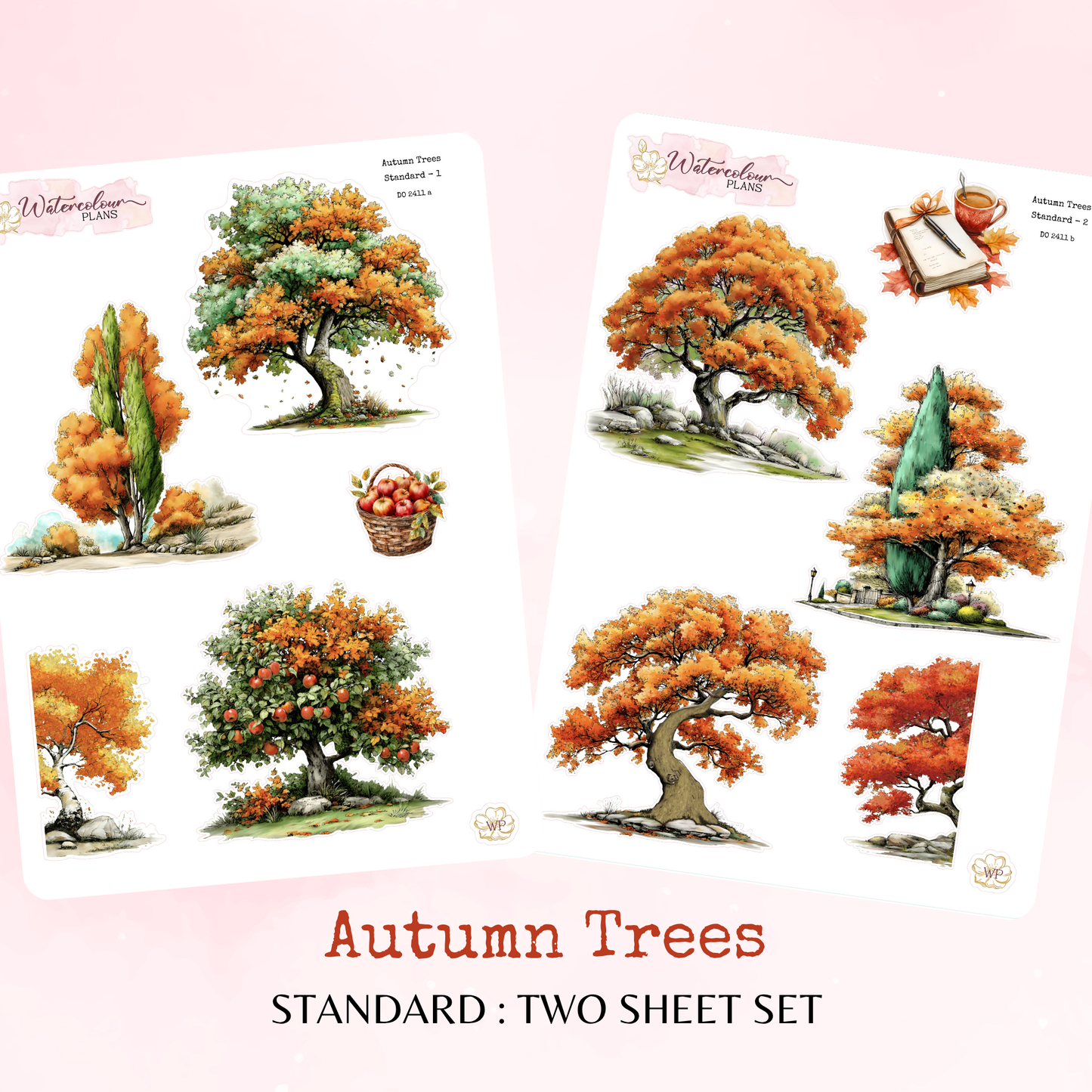 Autumn Trees – Fall - Planner and Journal Stickers – Stationery - Watercolour